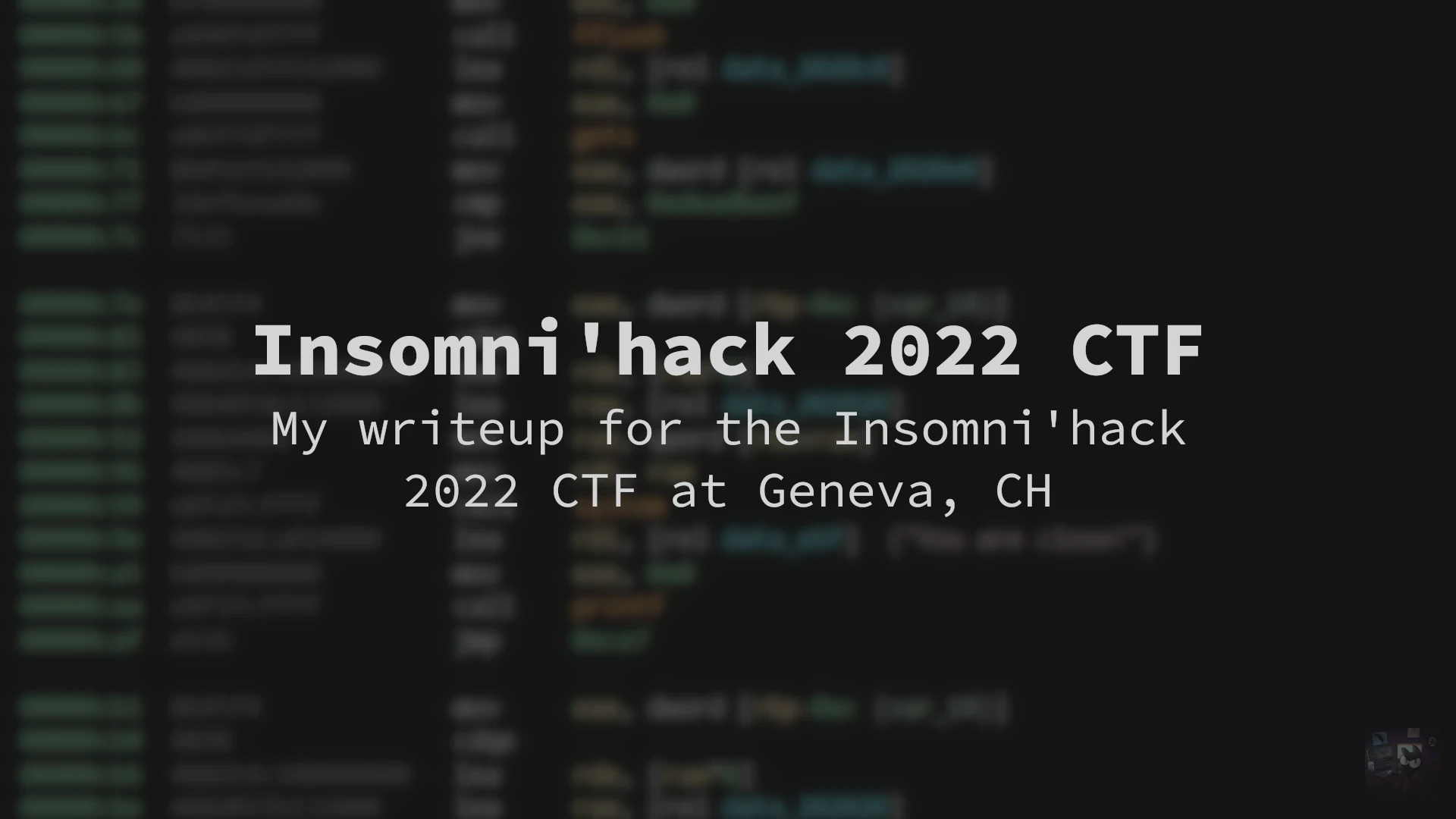 Insomni'hack 2022 CTF write-up post banner